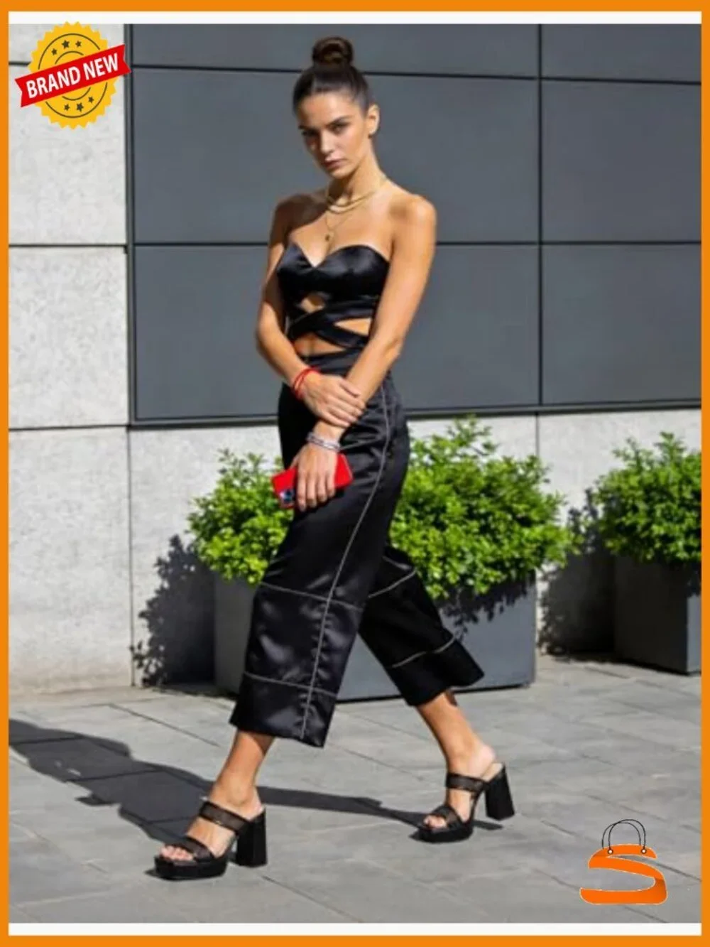 Chunky Platform Heels Square Open Toe Two Strap Slip On Sandals Dress Shoes